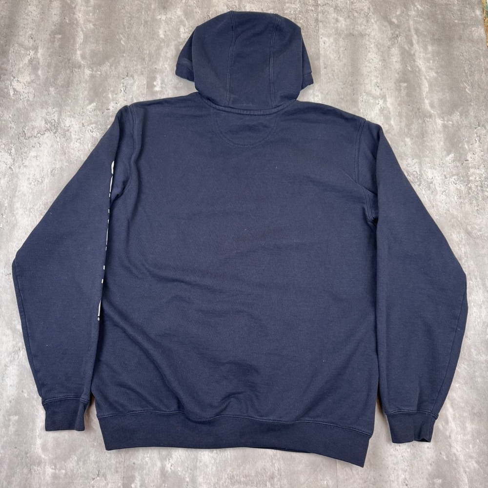 Carhartt Hoodie Mens Large Tall Blue Loose Fit Work Logo Pullover Sweatshirt - Picture 4 of 7